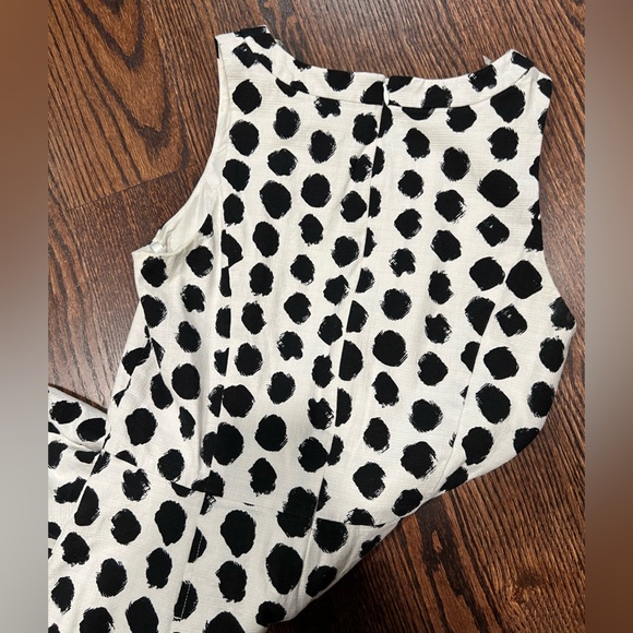 White House Black Market Sleeveless Polka Dot Fit & Flare Dress - Picture 7 of 9